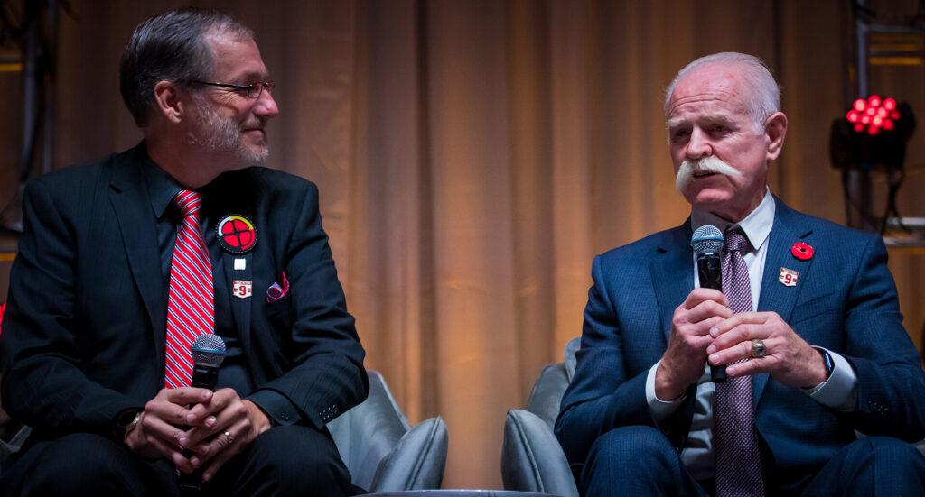 Rob talks to Lanny on Stage at the Toast of the Town event in November of 2022.